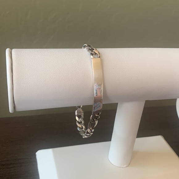 Italian Silver ID Bracelet 7” - Picture 3 of 12